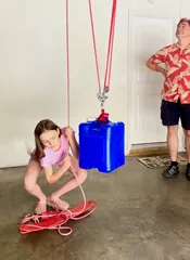 Weight lifting in our new kid-friendly fitness center.